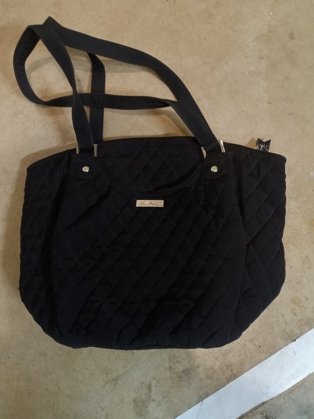 Vera Bradley Black Quilted Shoulder Tote